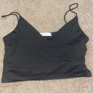 Black crop tank top